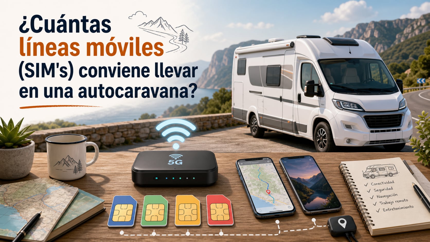 ¿Cuántas líneas móviles conviene llevar en una autocaravana?